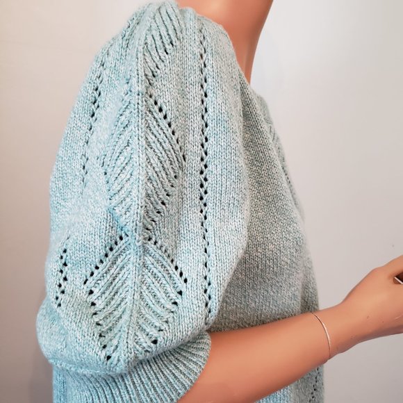 NWT Sundance Beautiful Aqua color Knit top. - Picture 5 of 12